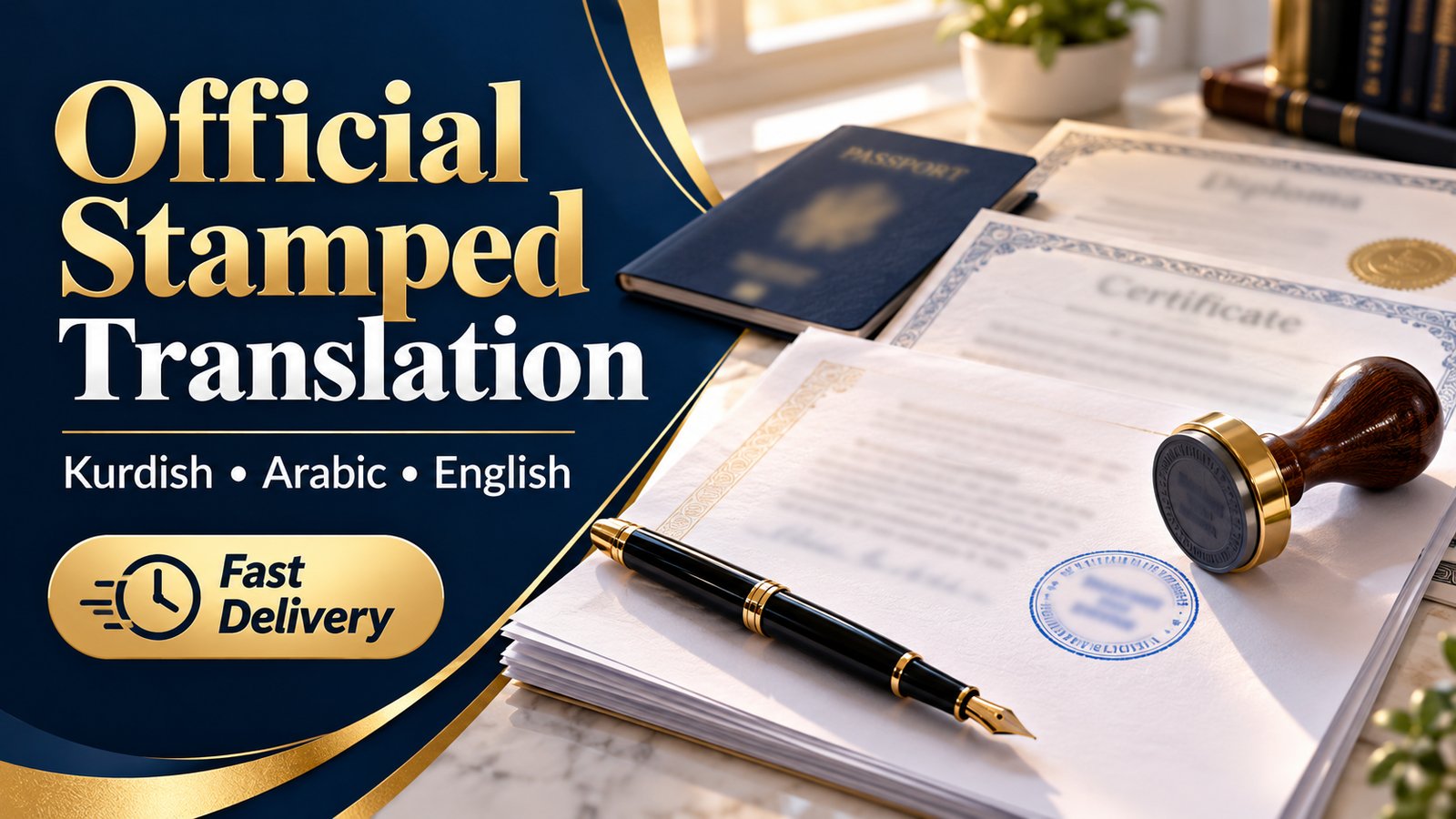 Official Stamped Translation – Kurdish, Arabic & English Documents