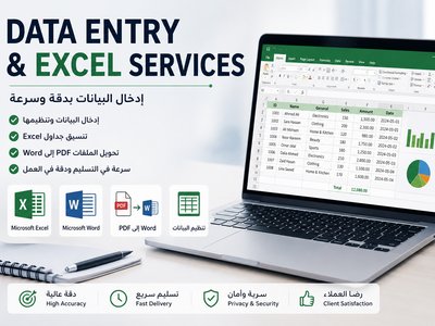خدمات إدخال البيانات وتنظيم ملفات Excel