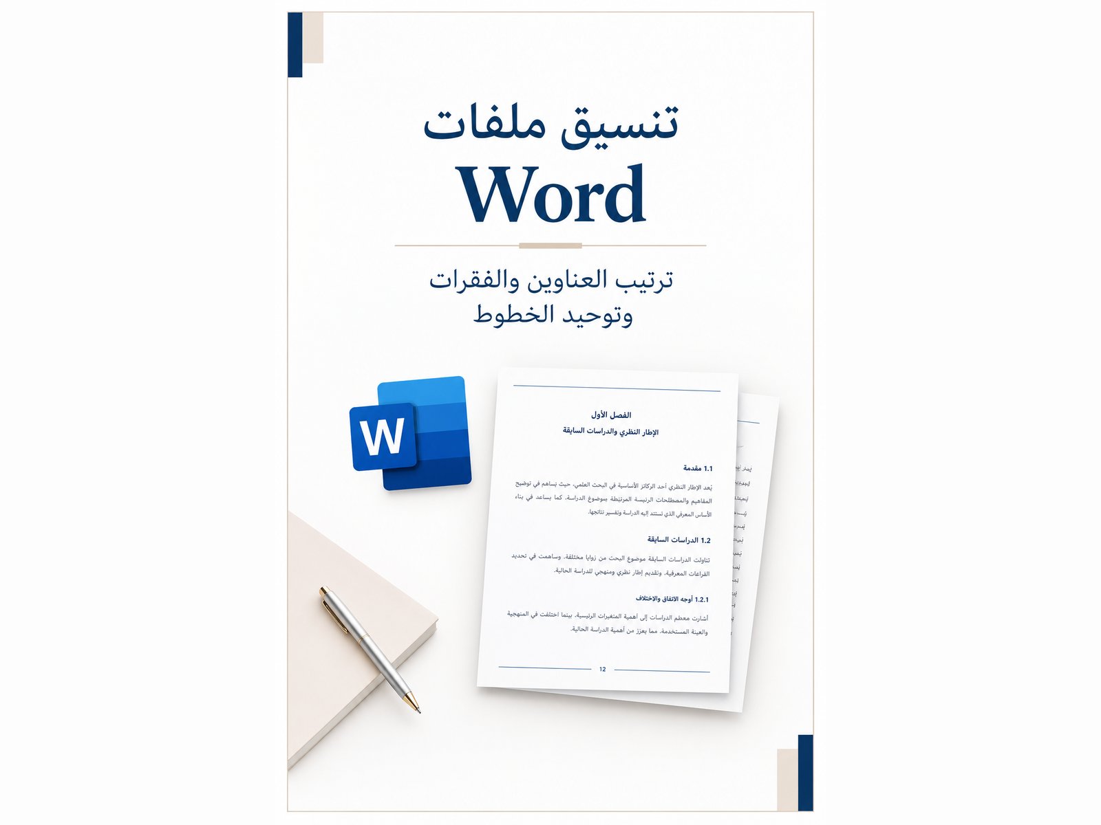 سأقوم بتنسيق وترتيب ملفات Word للطلاب بشكل أنيق ومنظم، صورة 1 من 2