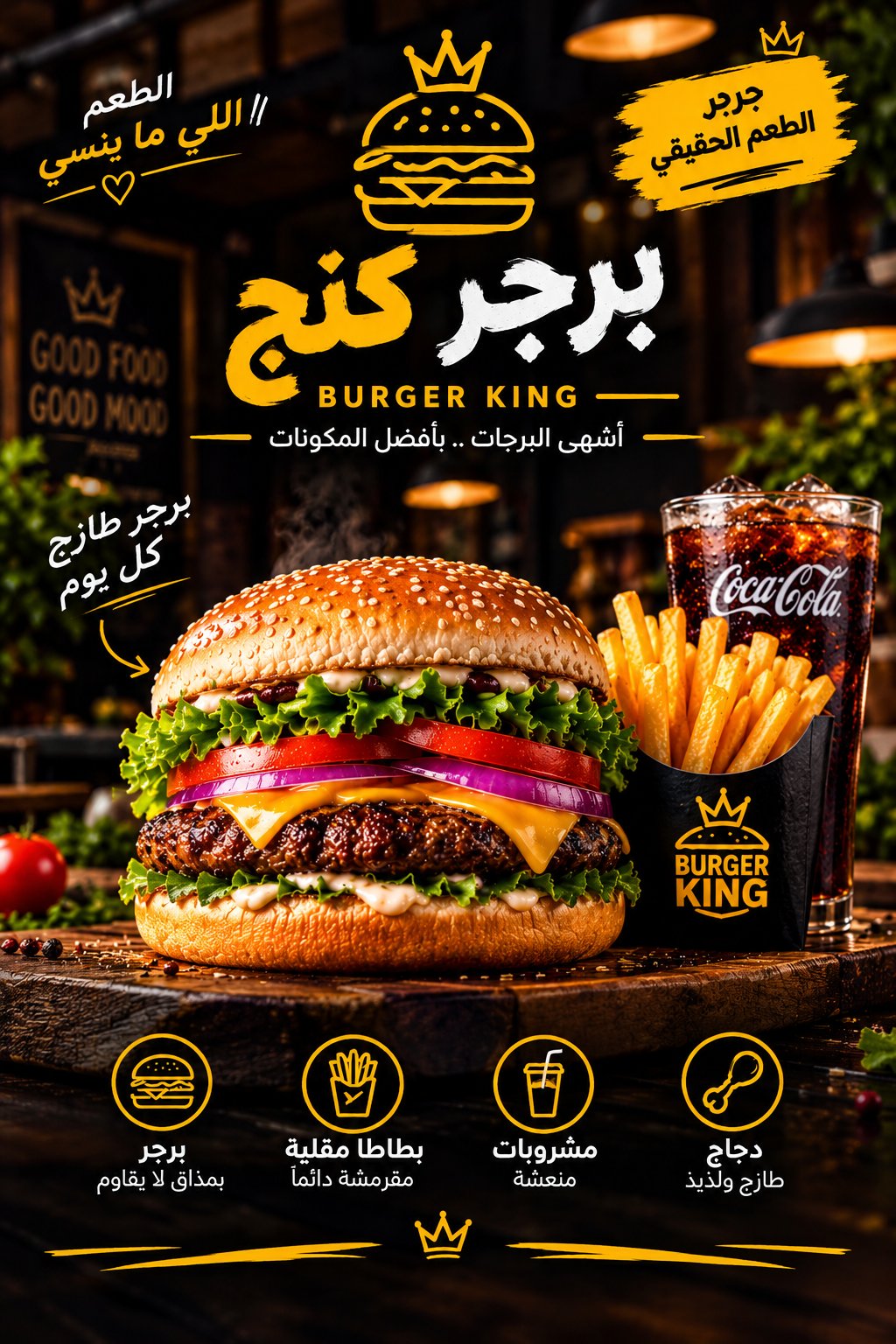 تصميم إعلانات احترافية للمطاعم والمحلات، صورة ١ من ٢