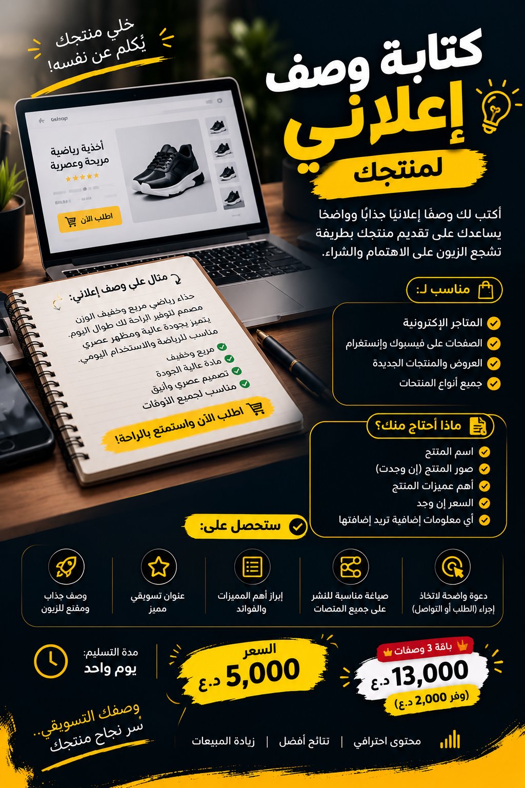 كتابة وصف اعلاني احترافي لمنتج