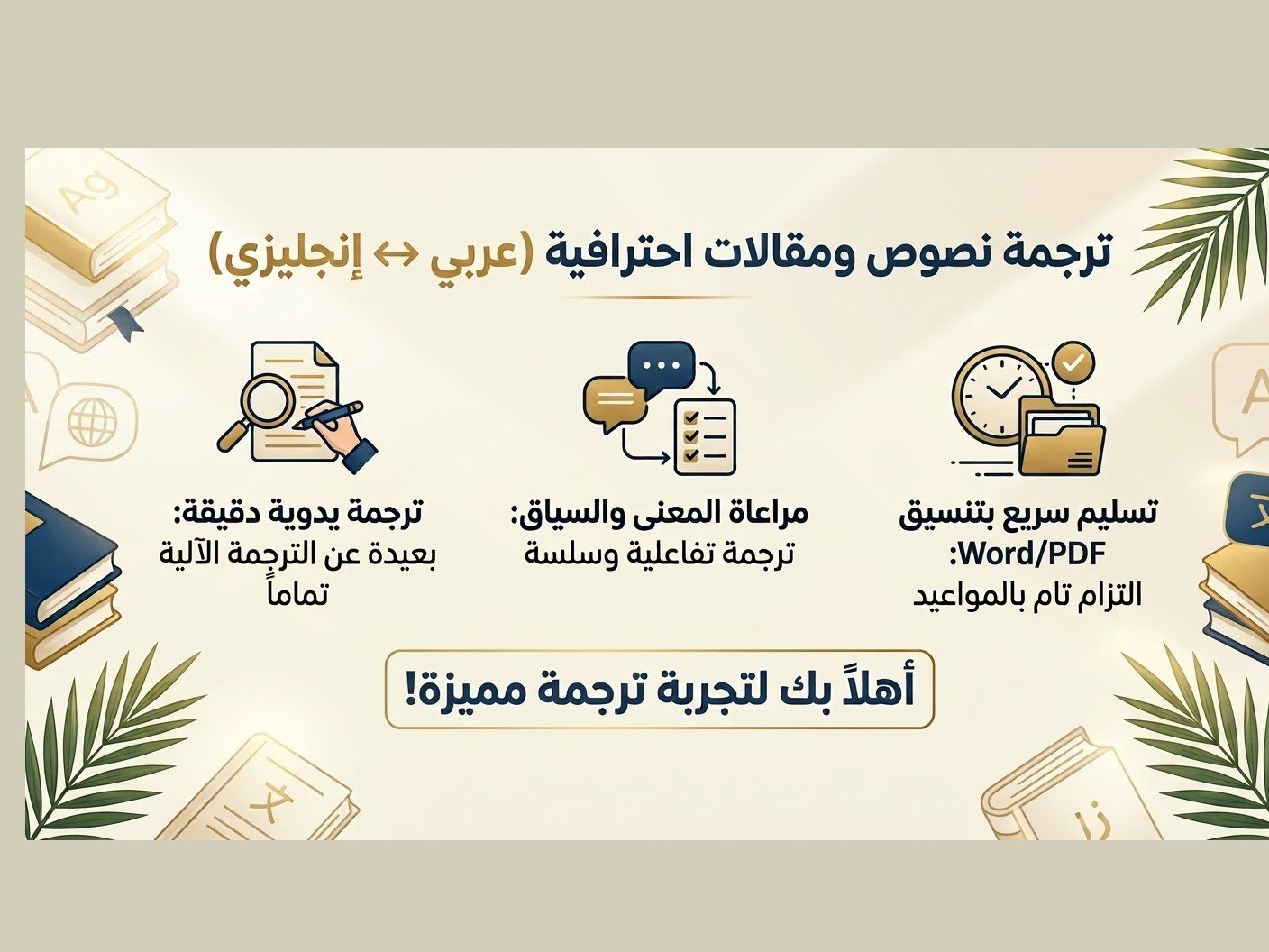 سأترجم لك اي نصوص من العربيه الانجليزية ومن الانجليزية الى العربية ترجمة