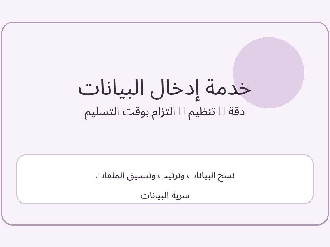 ادخال البيانات وتنسيق الملفات بدقة