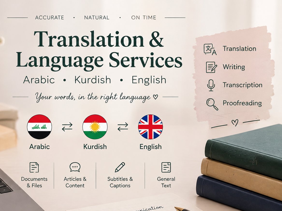 ترجمة (Kurdish, Arabic, english)