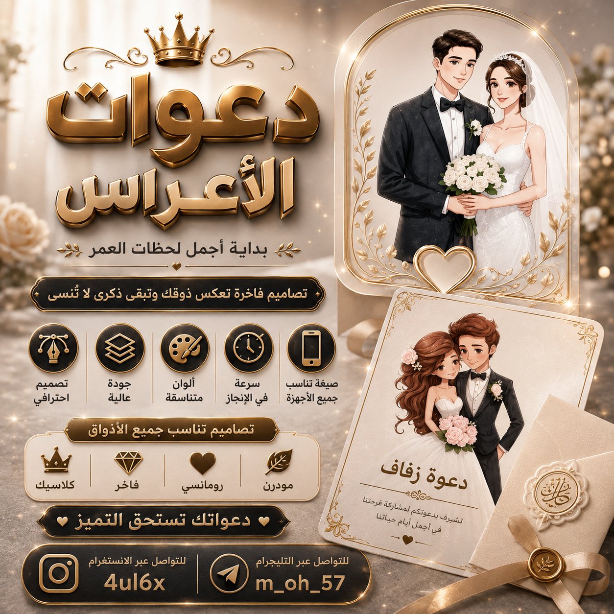 دعوات أعراس فاخرة بتصاميم عصرية
