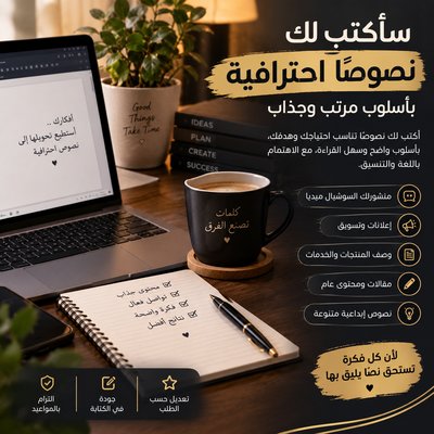 سأكتب لك نصوصًا احترافية بأسلوب مرتب وجذاب
