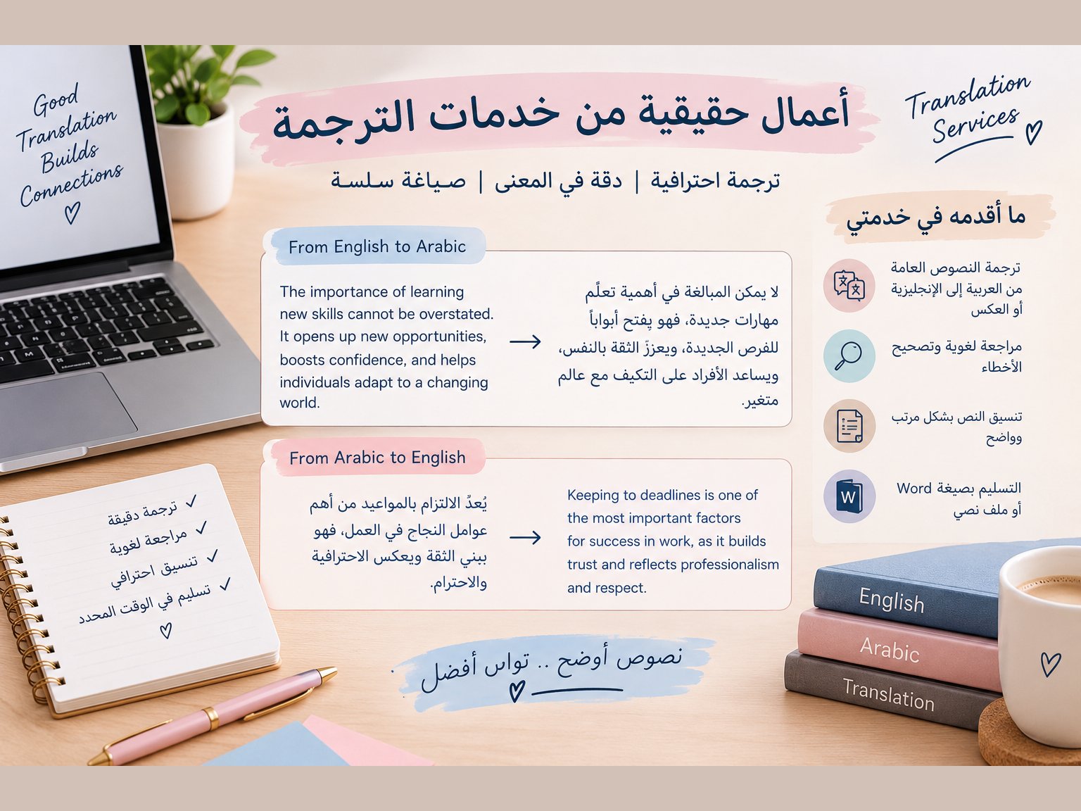 ترجمة النصوص العامة من الإنجليزية إلى العربية مع مراجعة لغوية، صورة ٢ من ٢