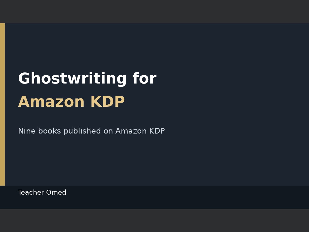 Ghostwriting and KDP Book Preparation