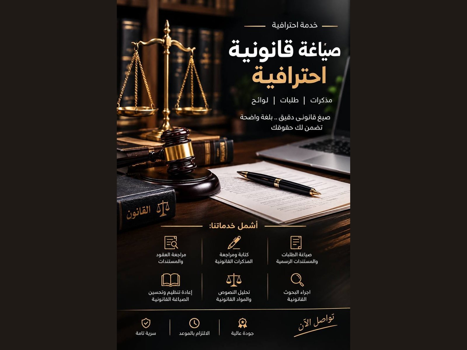 صياغة ومراجعة المستندات والطلبات القانونية باحترافية