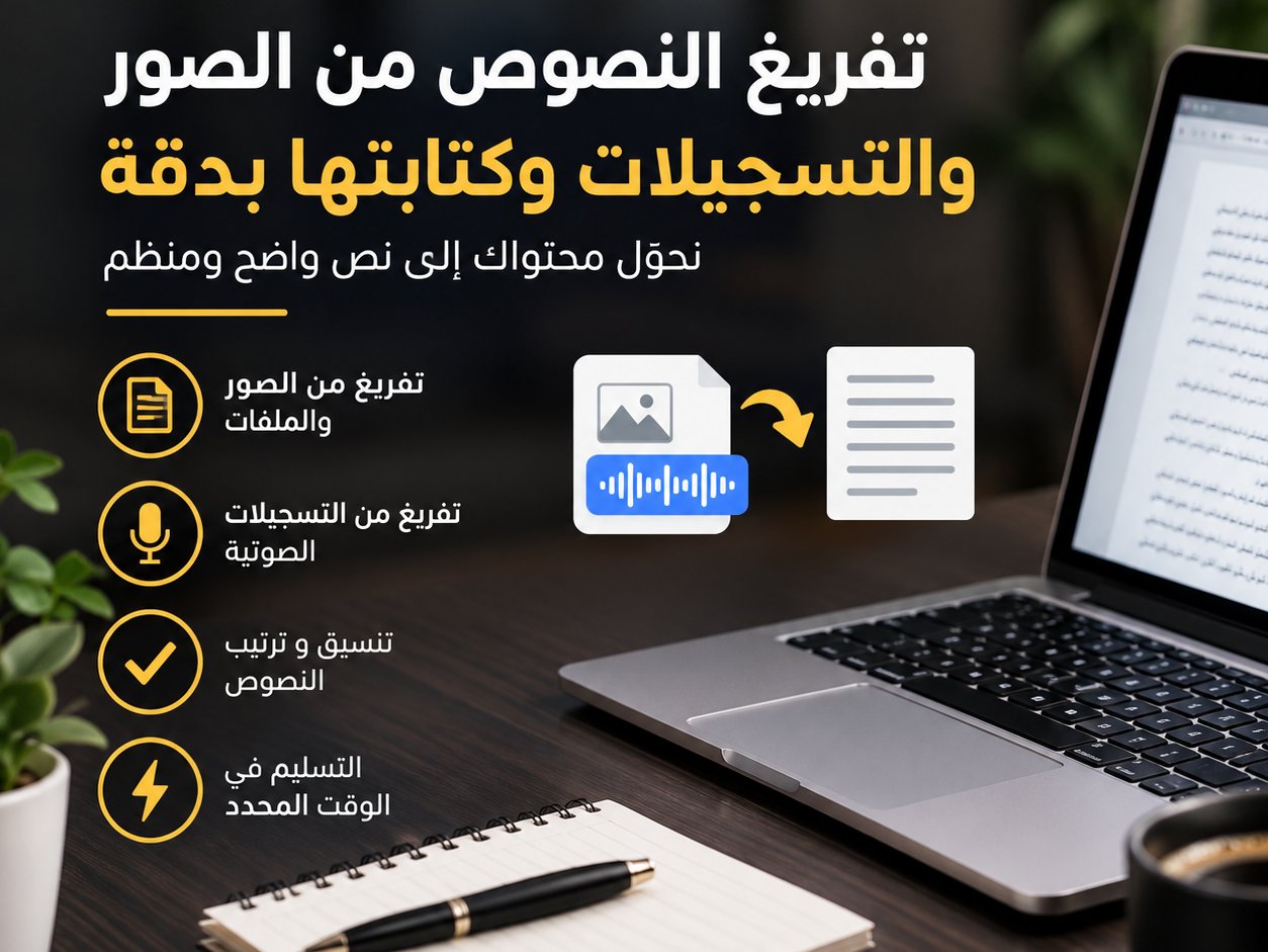 تفريغ النصوص من الصور والتسجيلات وكتابتها بدقة, image 2 of 2