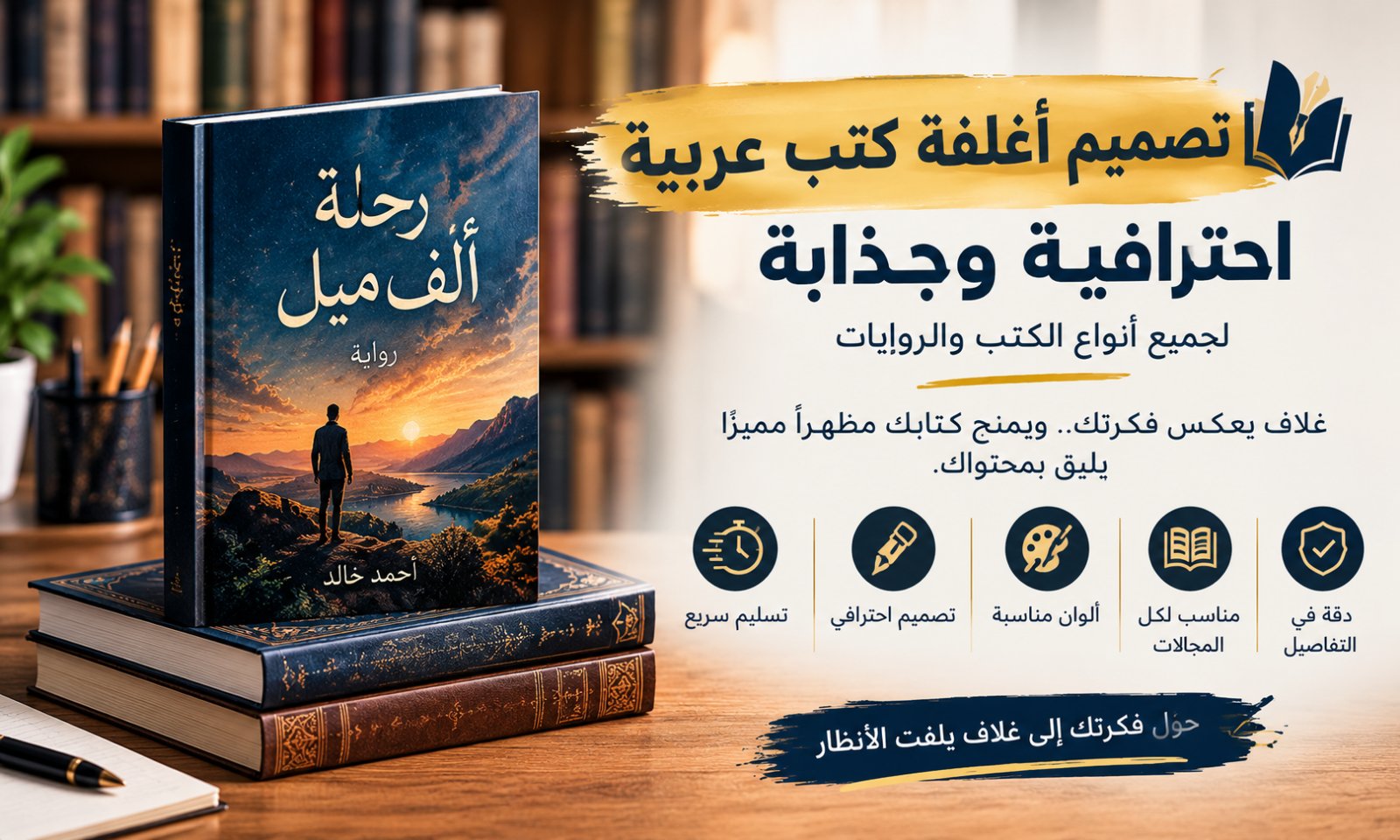 تصميم أغلفة كتب عربية احترافية وجذابة