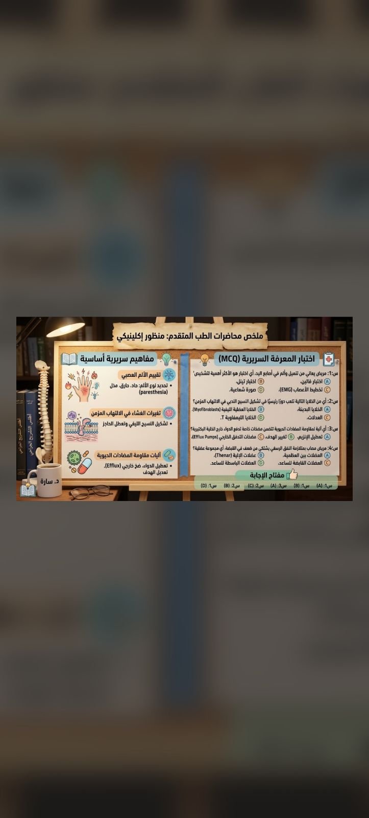 تلخيص محاضرات طبية مع وضع mcqs لكل محاضرة، صورة ٢ من ٣
