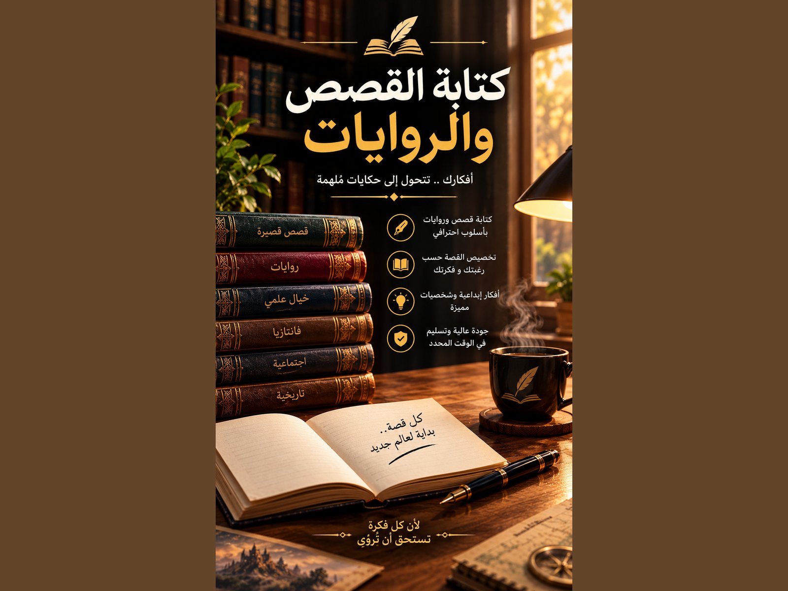 كاتب قصص وروايات ومحتوى إبداعي باللغة العربية، صورة ٥ من ٥