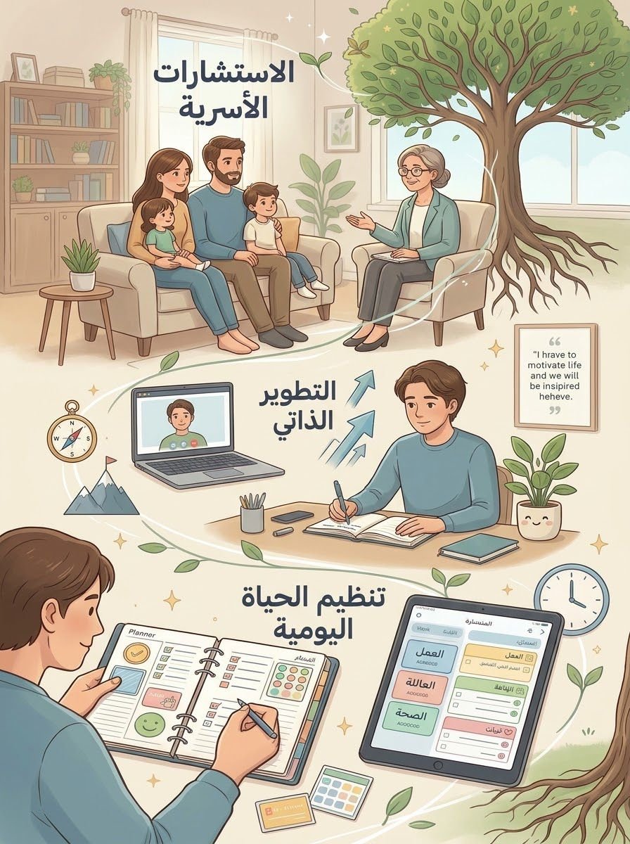 تقديم استشارات وإرشادات مخصصة لتنظيم الحياة الأسرية والعناية اليومية، صورة ١ من ٣