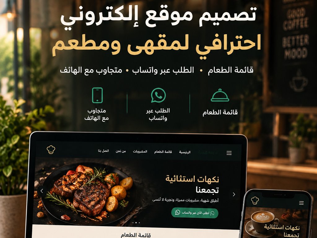 تصميم موقع الكتروني احترافي للمطاعم والكافيهات