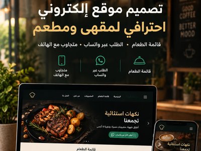 تصميم موقع الكتروني احترافي للمطاعم والكافيهات