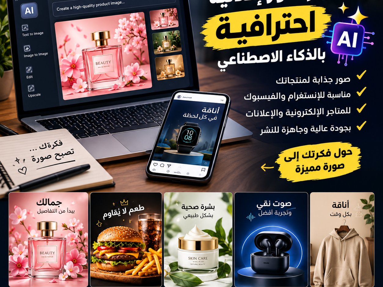 تصميم صورة إعلانية بالذكاء الاصطناعي