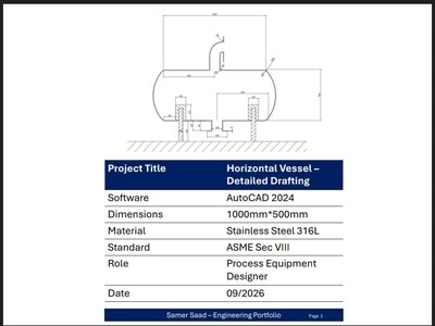 Horizontal Vessel - Detailed Drafting