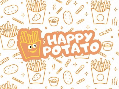 تصميم الهوية البصرية الكاملة وقائمة الطعام لمطعم "Happy Potato".