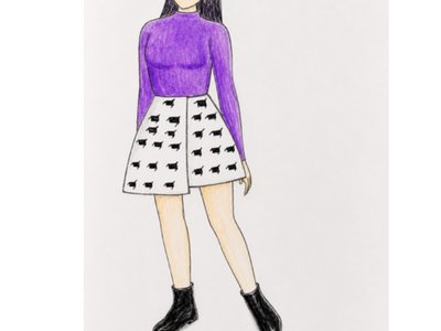 إطلالة عصرية بتنسيق التنورة والتيشيرت👚