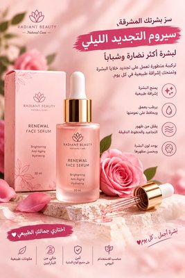تصميم إعلان سيروم للعناية بالبشرة